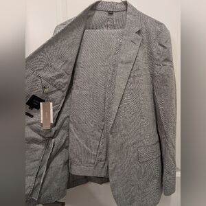 NWT J. Crew Unlined Linen Gray Suit